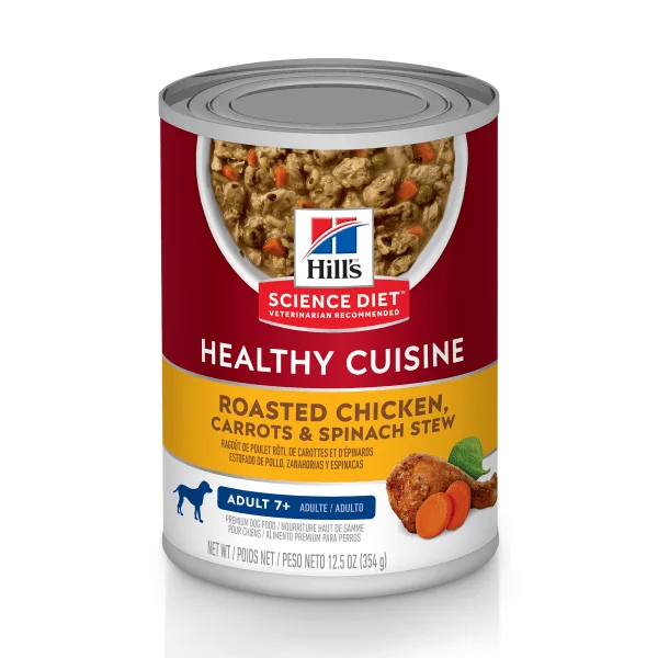 Adult 7+ Healthy Cuisine Roasted Chicken, Carrots & Spinach Stew - Wet Dog Food - Hill's Science Diet