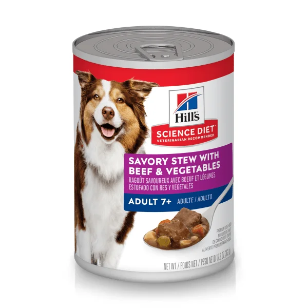 Adult 7+ Savory Stew with Beef & Vegetables - Wet Dog Food - Hill's Science Diet