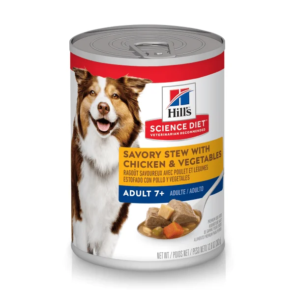 Adult 7+ Savory Stew with Chicken & Vegetables  - Wet Dog Food - Hill's Science Diet