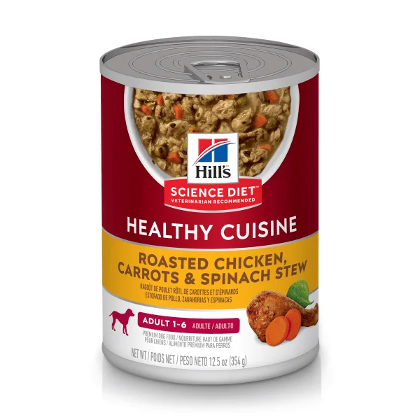 Adult Healthy Cuisine Roasted Chicken, Carrots & Spinach Stew - Wet Dog Food - Hill's Science Diet