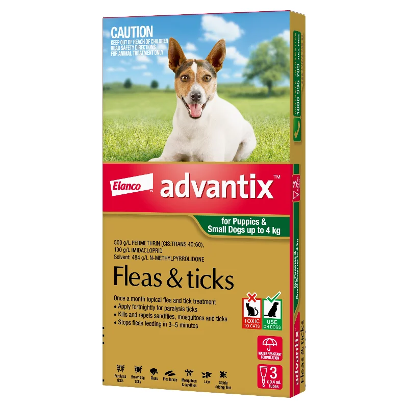 Advantix Flea & Tick Treatment for Small Dogs 0-4kg 3 Pack