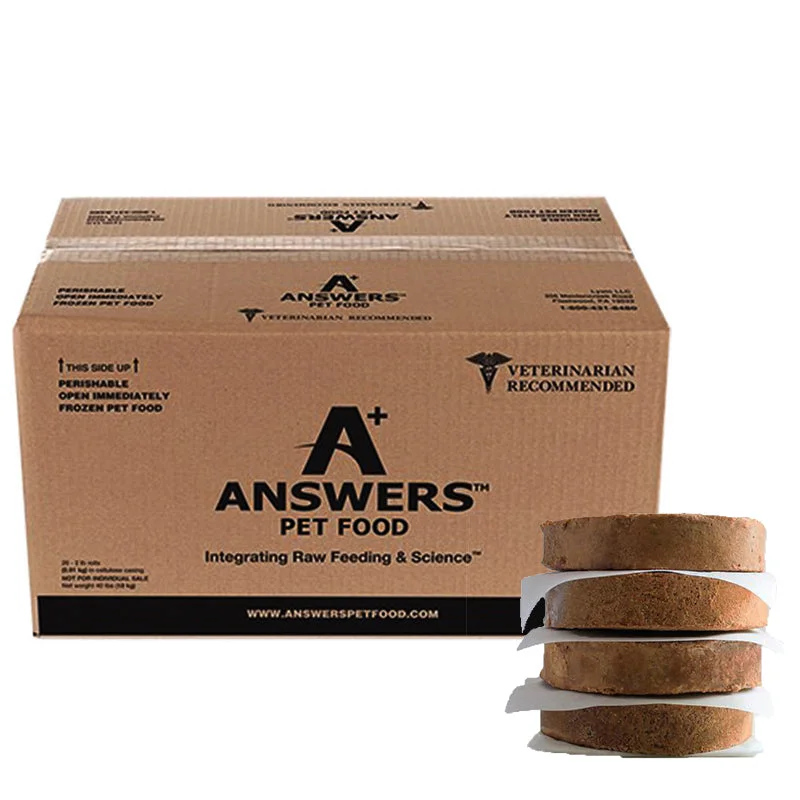 Answers Pet Food Frozen Raw Pork Dog Food Patties, 20lb