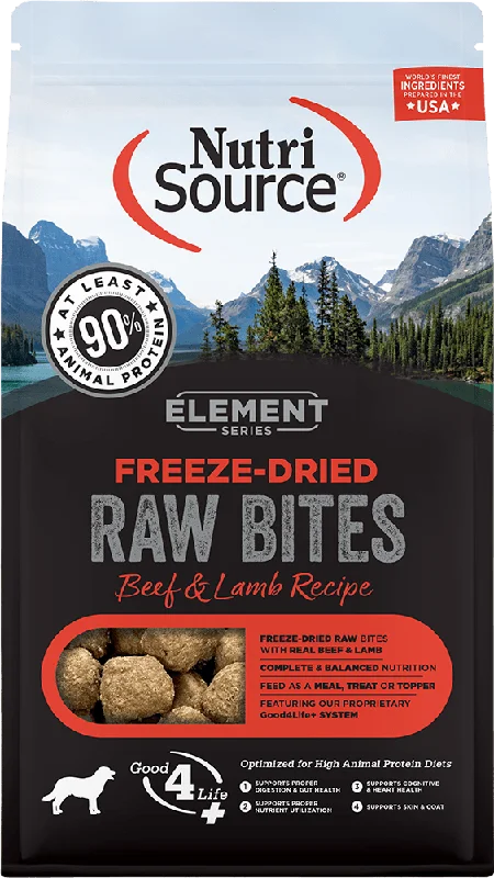 Beef & Lamb Recipe Raw Bites (Element Series) - Freeze-Dried Dog Food - NutriSource