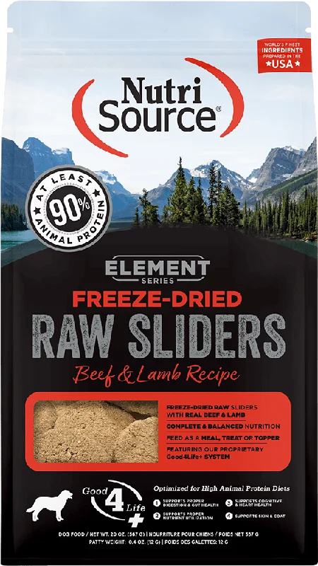 Beef & Lamb Recipe Raw Sliders (Element Series) - Freeze-Dried Dog Food - NutriSource