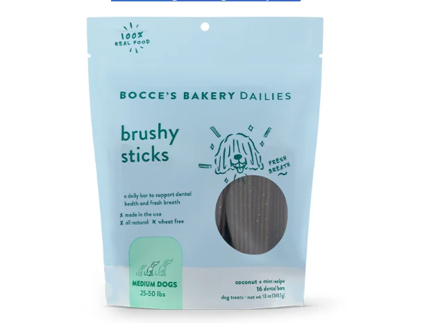 Bocce's Bakery Dog Dailies Brushy Sticks Medium 13oz