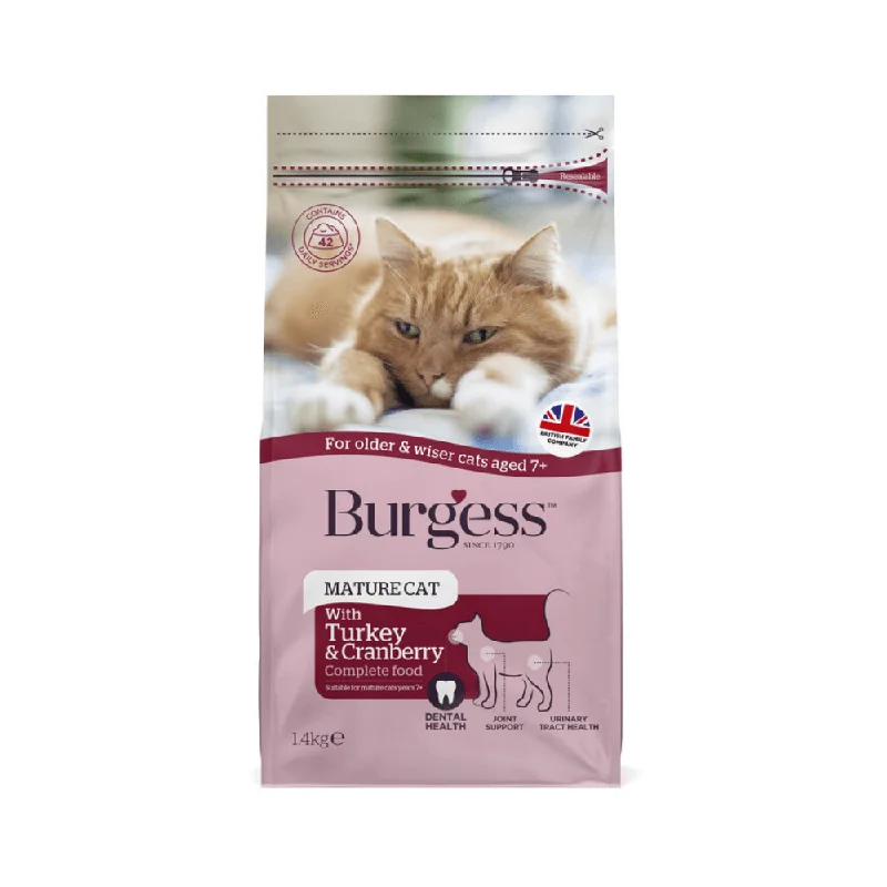 Burgess Turkey & Cranberry Mature Cat Food 1.4kg