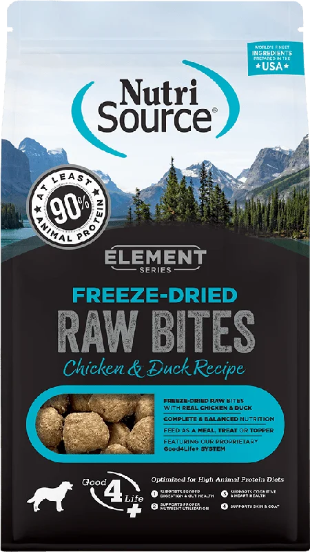 Chicken & Duck Recipe Raw Bites (Element Series) - Freeze-Dried Dog Food - NutriSource