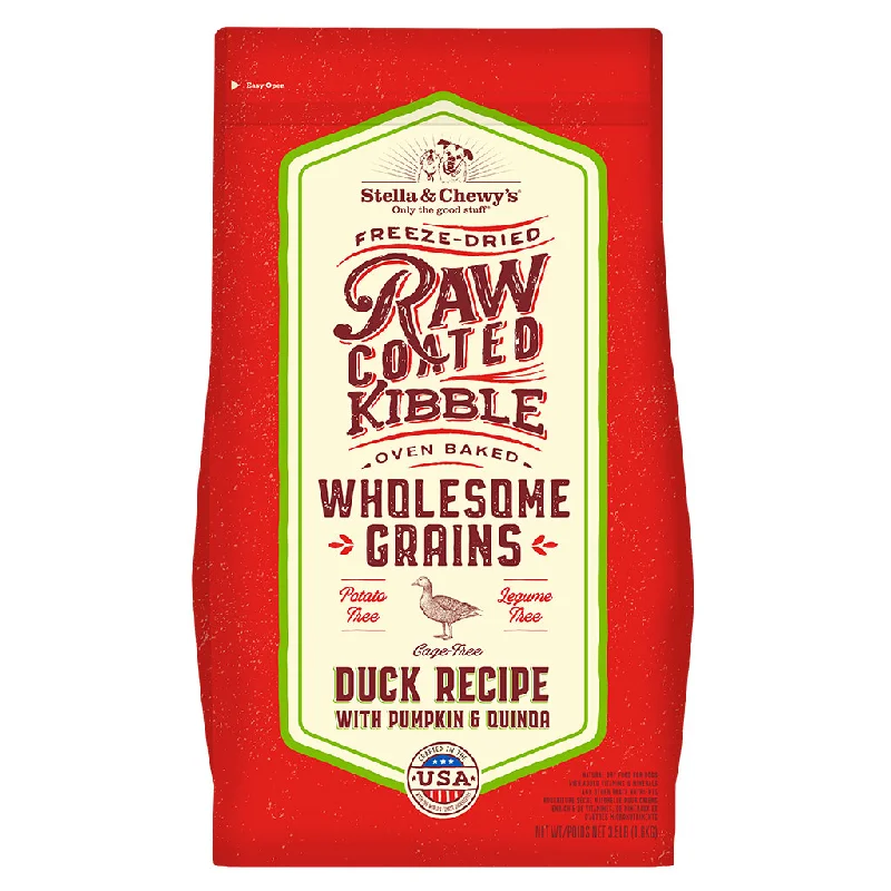 Duck Recipe with Pumpkin & Quinoa Raw Coated Kibble Wholesome Grains