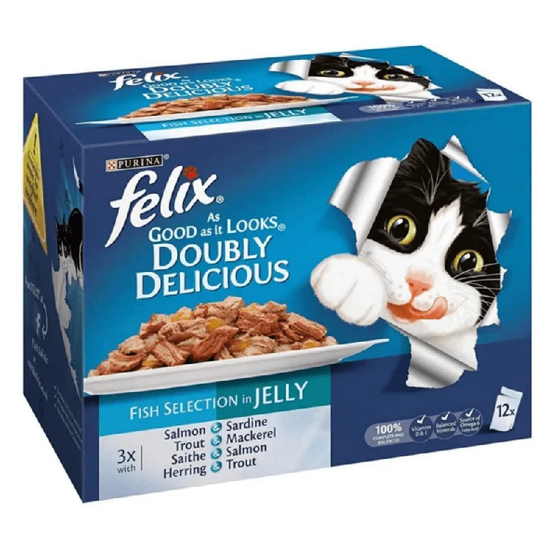 Felix Pouch As Good As It Looks Doubly Delicious Fish in Jelly 48 x 100g