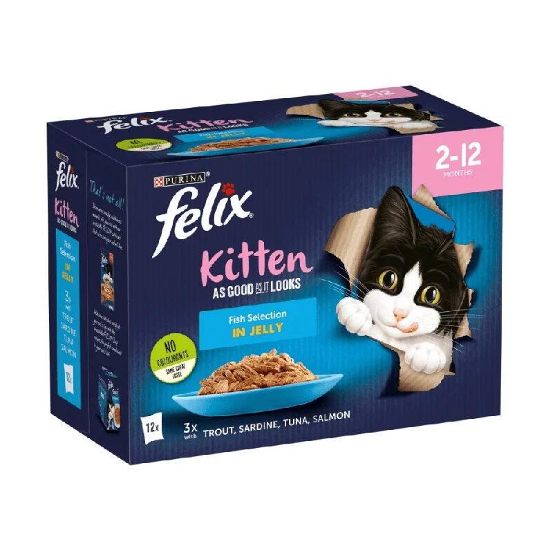 Felix Pouch As Good As It Looks Kitten Fish in Jelly 48 x 100g