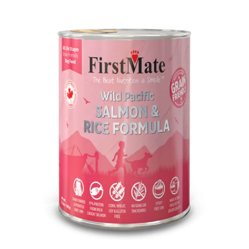 FirstMate Wild Pacific Salmon & Rice Formula for Cats or Dogs - 12 x 12.5 ounces