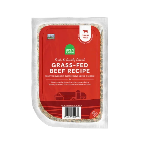 Gently Cooked Grass-Fed Beef - Cooked Frozen Raw Dog Food - Open Farm