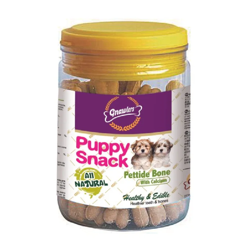 Gnawlers Puppy Snack Pettide Bone Dog Treats (Jar)