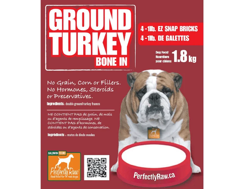 Ground Turkey, Bone In  - Frozen Raw Dog Food - Perfectly Raw