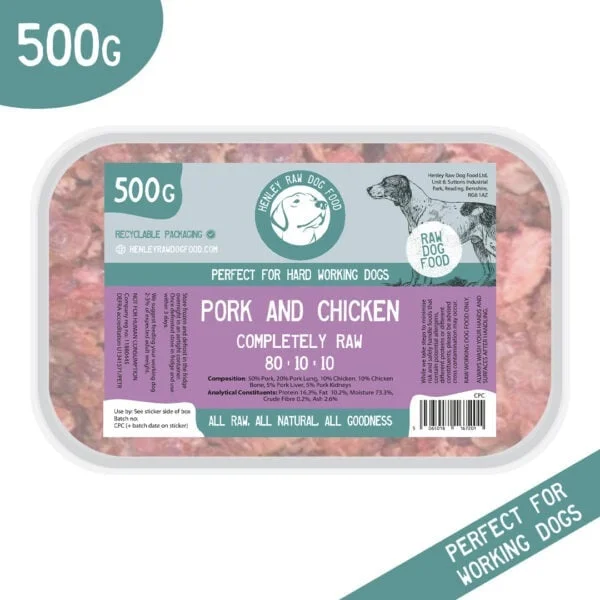 Henley Raw Pork and Chicken - 80/10/10 - 500g