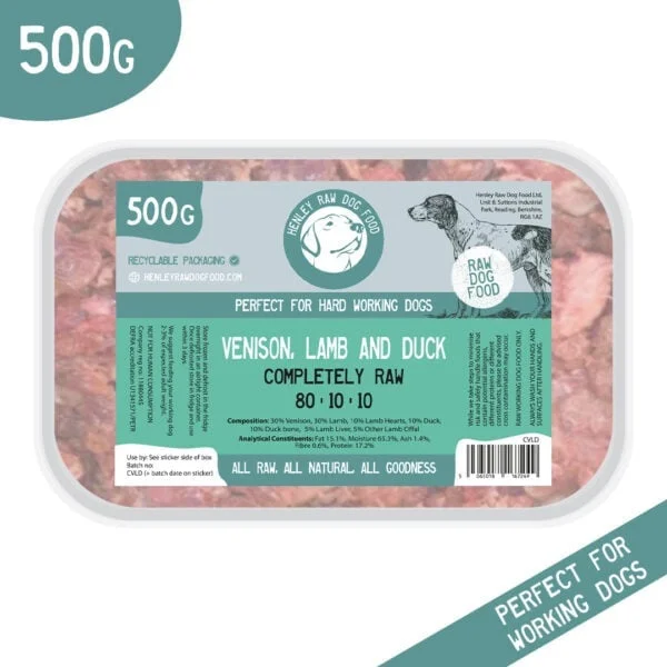 Henley Raw Venison, Lamb and Duck 80/10/10 - 500g