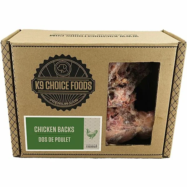 K9 Choice -   Chicken Backs 0.91kg (2 lb)- Frozen Raw Dog Chew