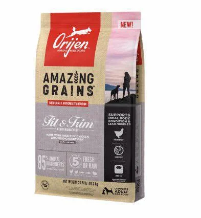 Orijen Amazing Grains Fit & Trim Recipe Dry Dog Food 22.5lb