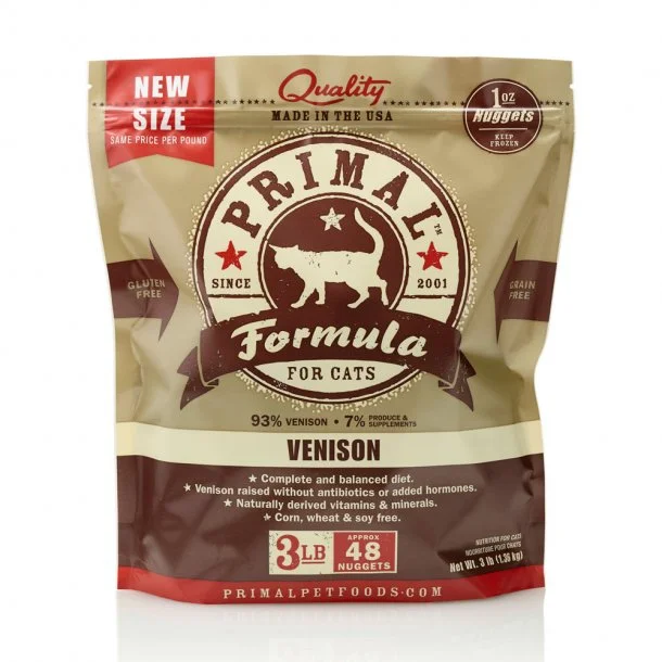 Primal Raw Cat Food Venison Formula 3lb