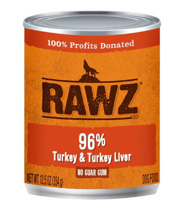 Rawz 96% Turkey and Liver Wet Dog Food