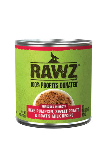 Rawz Beef Pumpkin and Goat Milk Shredded Canned Dog Food