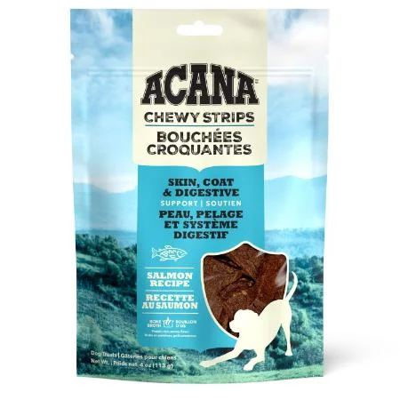 Skin, Coat & Digestion Chewy Strips With Salmon - Dog Treats - Acana