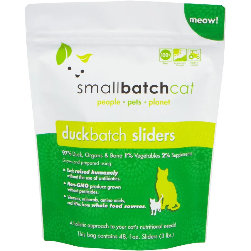 SmallBatch Cat Food Raw Duck Sliders 3lb