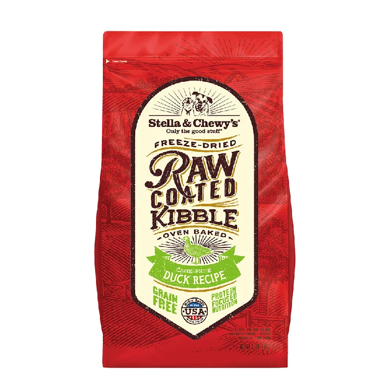 Stella and Chewy's Oven Baked Raw Coated Kibble for Dogs - Cage Free Duck