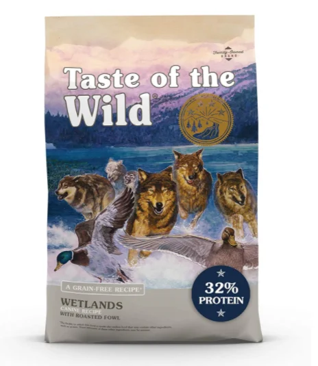 Taste of the Wild Grain Free Dog Food - Wetlands Recipe with Roasted Fowl