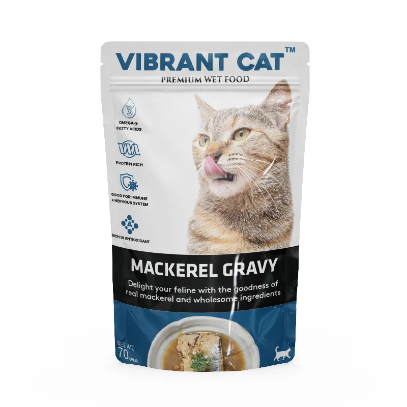 Vibrant Cat Wet Food Mackerel & Gray (PACK OF 15)