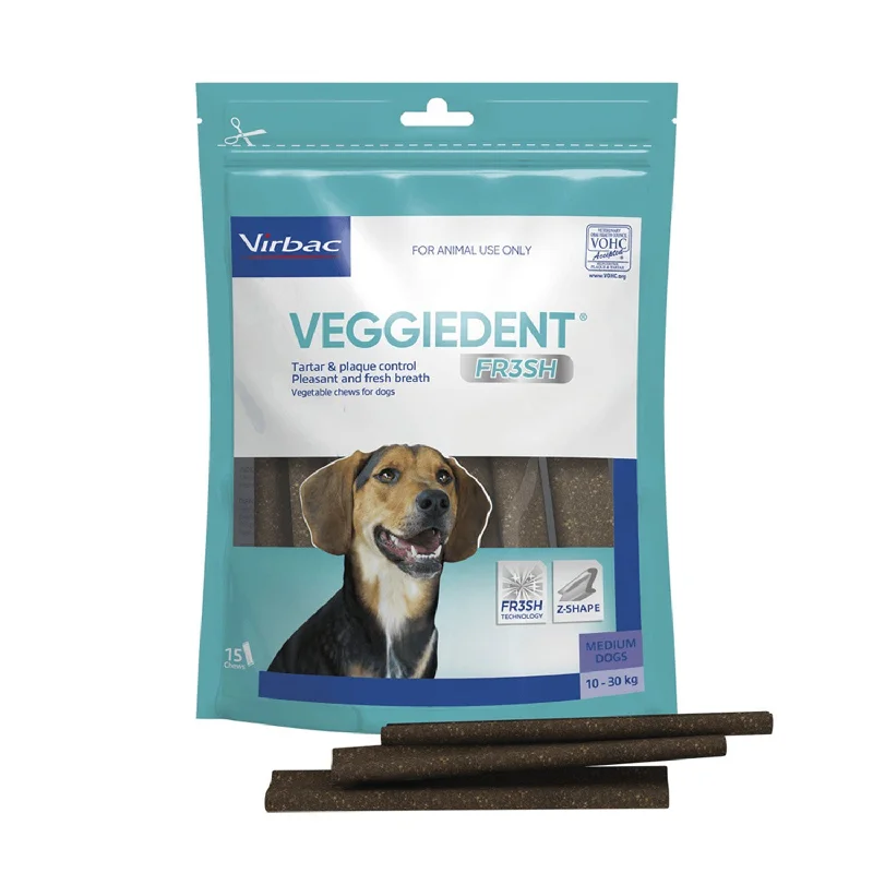 Virbac Veggiedent Fr3sh Chews Dental Dog Treat Medium 15pk