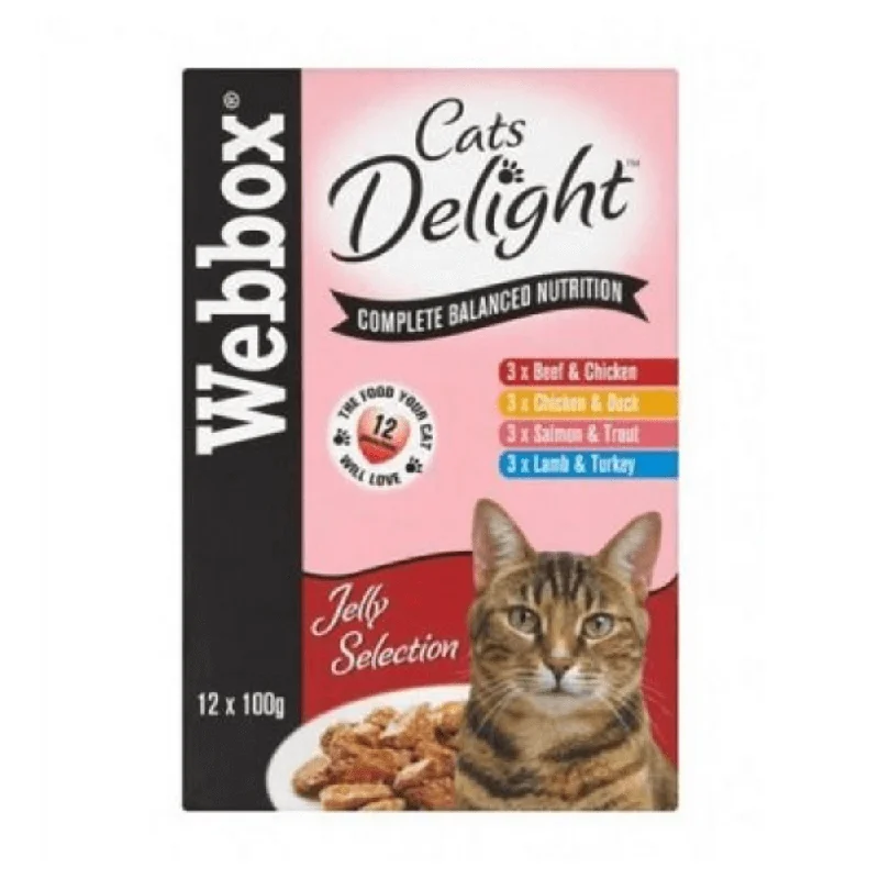 Webbox Cat Delight in Jelly Pouches 100g - 48 Pouches