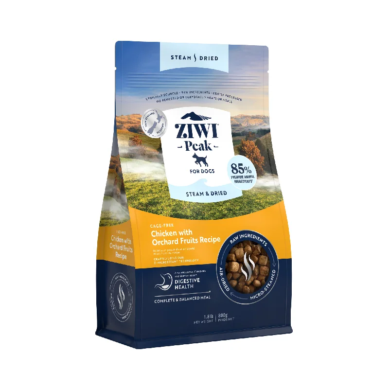 Ziwi Peak Steam & Dried Cage Free Chicken With Orchard Fruits Dry Dog Food