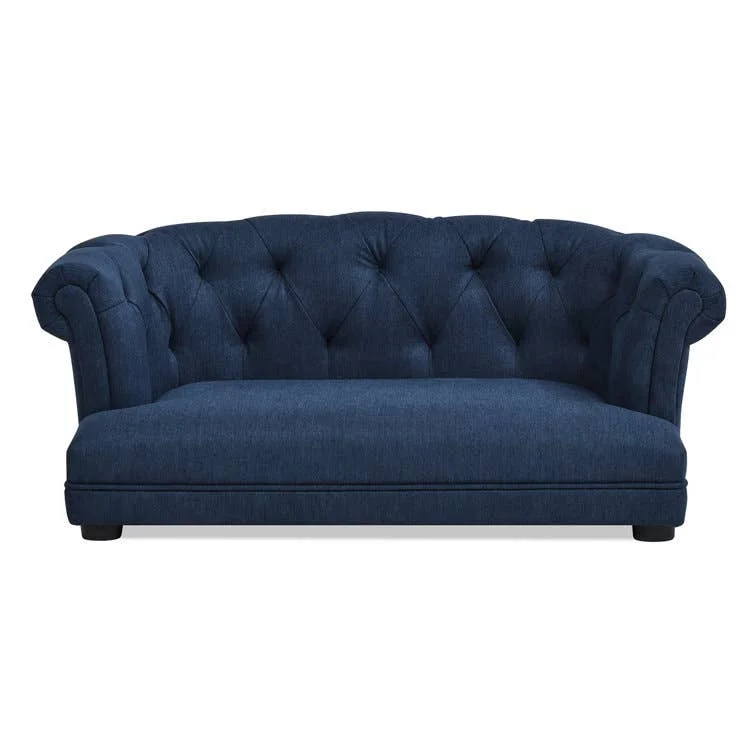 Kiki 36.5" Chesterfield Medium Size Dog Sofa Bed: Pacific Blue