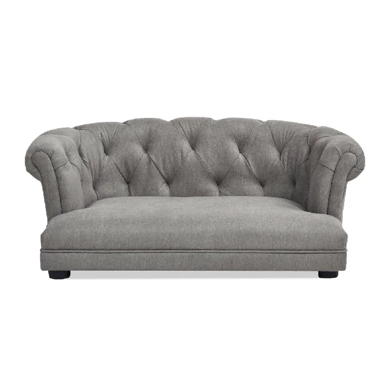 Kiki 36.5" Chesterfield Medium Size Dog Sofa Bed: Uptown Gray