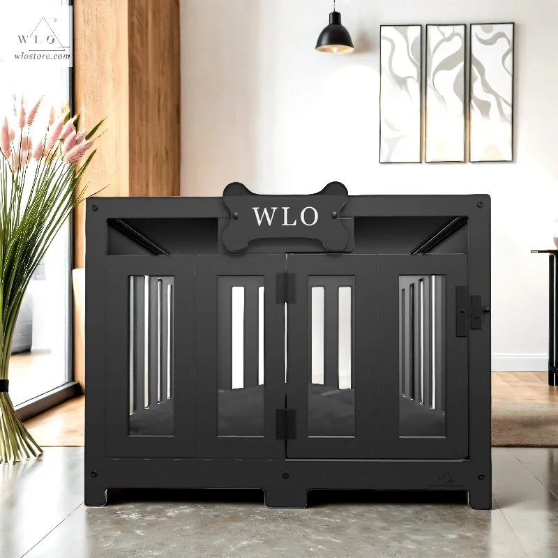 WLO® Black Pueblo Modern Dog Crate