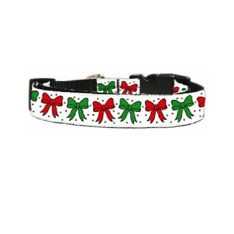 Christmas Bows Dog Collar & Leash