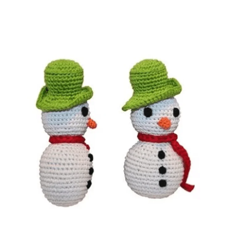 Holiday Knit Knack Frost The Snowman Organic Small Dog Toy